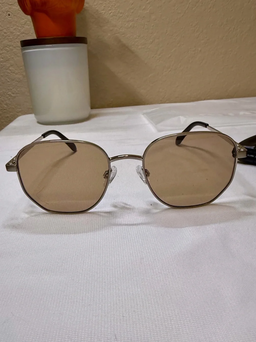 Quay Australia Big Time Sunglasses | Brushed Silver/Tan | New